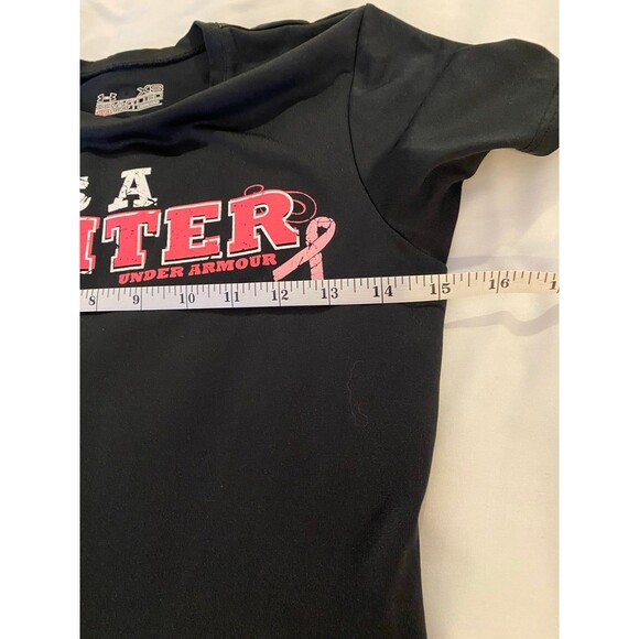 Under Armour T Shirt Size XS Top Womens  Dry Fit Black Breast Cancer Shirt - Picture 6 of 9